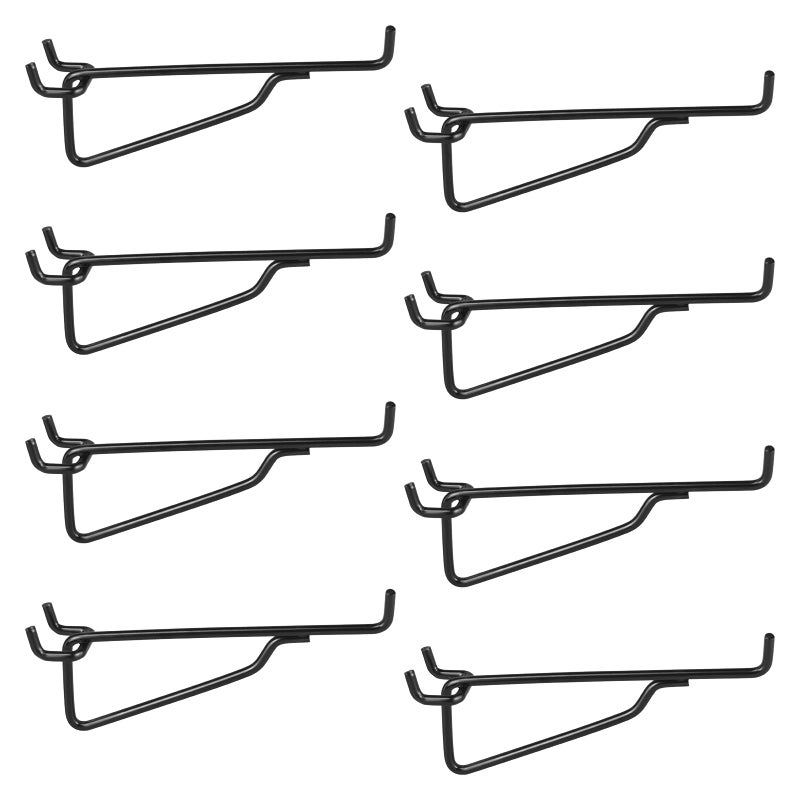 LIGHT DUST Pegboard Shelf Hooks  8PACK 6"" Black Metal Utility Hook Set  1/4 inch Peg Board Organizer Accessories  Shelves and Baskets Brackets  Display and Storage Rack for Garage Workbench Art Craft Room Office - Image 1
